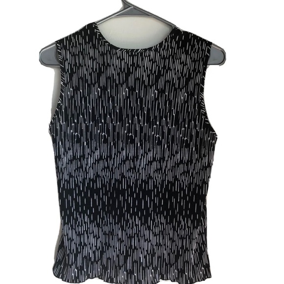 DRESSBARN Womens Sleeveless Top Size Small Black & White Ruched Fabric - Picture 5 of 5